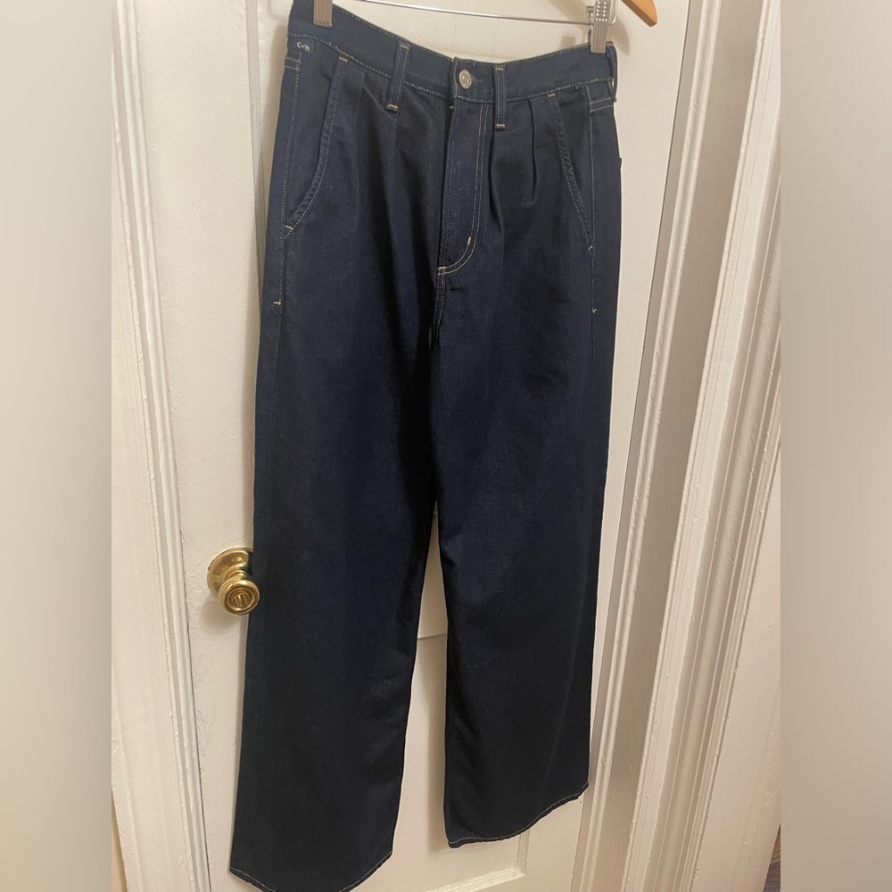 NWOT Citizens of Humanity Maritzy pleated wide-leg jeans, In Dark Wash Size 23 - Picture 7 of 9
